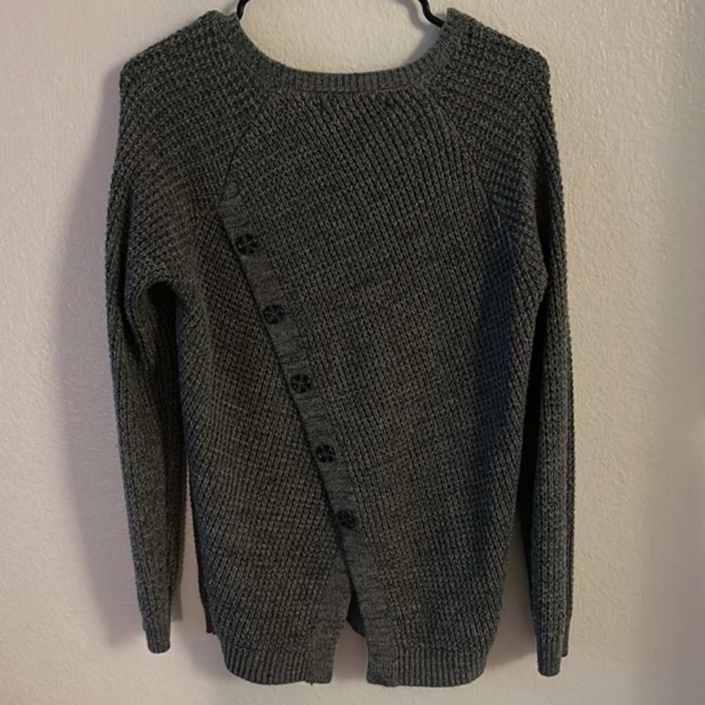 Fever - Gray Knitted Sweater/ V Button Back - image 2